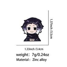 酷炫卡通男孩珐琅徽章动漫人物胸针松树翻领别针徽章背包服装配饰时尚珠宝礼品 - 黑色 - 查看 16