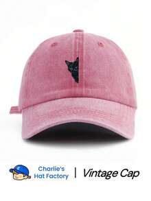 1 Pc BLACK CAT Print Baseball Cap, Classic Casual Stylish Vintage Soft Sweatband Adjustable Size Lightweight Sun Protection Versatile Vintage Dad Hat, Suitable For Outdoor Sports Daily Wear Party Vacation Perfect Gift For Family And Friends - Black Cat - 查看 11