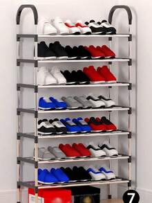 3/4/5/6 zapatero independiente,  zapatero con estante,  estante de almacenamiento, - Plateado - Ver 16