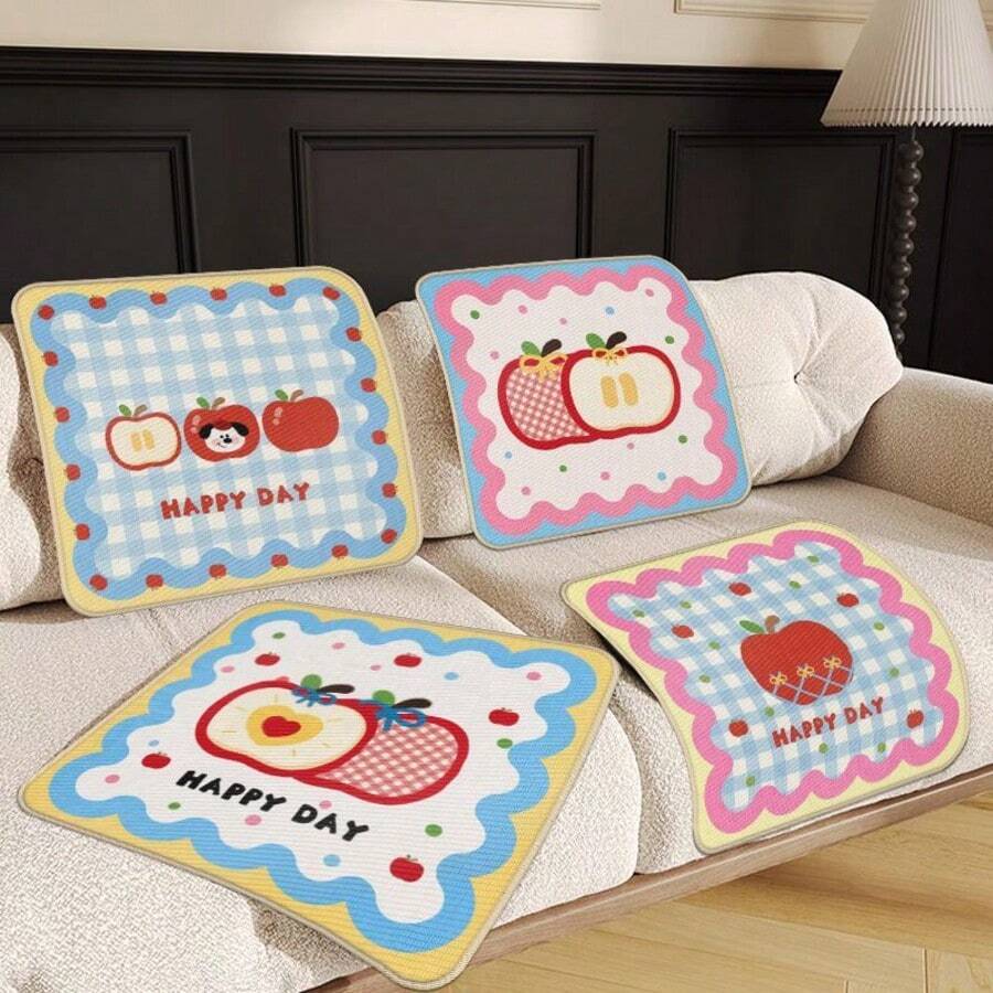 SANRIO Cojín de asiento de seda de hielo con diseño de dibujos animados, almohadilla de enfriamiento de verano, cojín antideslizante para silla de oficina, alfombrilla de silla para estudiantes - 1PC - Ver 1