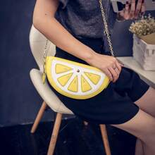 Cute Fruit Phone Crossbody Bag - Orange & Watermelon Mini Purse With Chain Strap, / Meme Theme Photogenic Bag For , Summer Outfits, Parties & Everyday Use - Zipper Closure Fruit-Shaped Handbag - Tangerinr - 查看 12