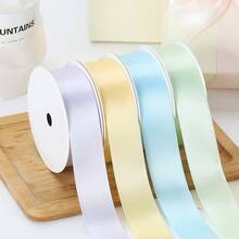 5 Rolls Colorful High Density Polyester Satin Ribbon, Soft Texture, Suitable For Flower Gift Wrapping, Fruit & Blue Decor Bows, Cake Baking Packaging Tapes, Handmade Sewing Craft DIY Bow Ribbons - Style 1 - View 8