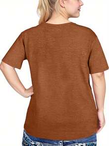 Plus Size - Plus Size - Breathe In Ocean, Enjoy Gentle Wind, Listen To Waves, And Relax Starfish Design-Shirt - Women'S Short Sleeve Round Neck Casual Top Beach Getaways - Comfortable And Airy Summer Tee - Present B - 白色 - 查看 11