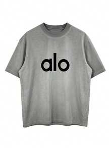 Alo Yoga American Retro Distressed Washed Short-Sleeve Loose T-Shirt, Casual And Slimming Unisex Top - Xem 6