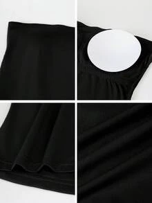 Aoqta Sports 女士夏季休闲纯色运动文胸，修身无袖露背带胸垫文胸上衣，简约基础款，适合瑜伽、跑步、健身、日常穿着 - 黑色 - 查看 11