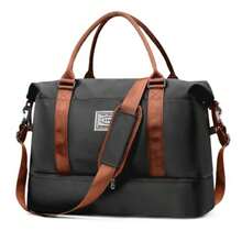 Bolsa Deportiva para el Gym con Compartimento para Zapatos y Bolsa de Agua HúmedaBolsas de Viaje para Hombre y Mujer Ideal para Viajes Entrenamiento Yoga Deportes C-Negro - como en la foto - Ver 2