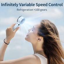 Ventilador de mano de alta velocidad con 100 ajustes de velocidad, mini ventilador portátil recargable USB de 5200mAh para exteriores, adecuado para uso en interiores y exteriores, regalo perfecto de verano - Multicolor - Ver 4