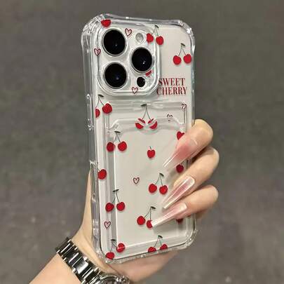 Ví đựng thẻ vuông trong suốt màu anh đào, đa chức năng, tương thích với iPhone 17/17 Pro/17 Pro Max, 16/11/16 Pro/16 Plus/16 Pro Max/16e/15 Pro Max/13/14/12/XS/XR/7G/8P, tương thích với Samsung Galaxy S25/S25 Plus/S25 Ultra, A16/A36/A26/A56/A50/A12/A32/A52/A72/A51/A21S/A13/A14, S24/S24 Plus/S24 Ultra, S20/S23/S22, A53/S20 FE/S21, tương thích với 11/12 Pro/12/12X/13 Pro/14 Pro/15 Pro/X3 Pro, tương thích với Redmi 10/9/Note 9/12C/Note Ốp điện thoại chống sốc cho 11 Pro/Note 8 Pro/9C/9A