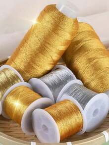 1 Roll / 0.2 / 0.4 / 0.6 / 0.8 Mm Braided Thread Gold/Silver Thread Macrame Cord Rope Braided String DIY Braided Bracelet, Bracbraided Thread - Multicolor - View 6