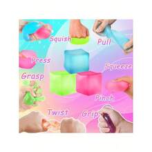 1/4pcs Random Color Squeeze Cube Toy, Slow Rebound  Shaped Stress Ball, Sensory Stress Relief Toy, Stress Relief Toy, Party Favor Toy, Squeeze Stress Cube Stress Ball Toy,  Square Birthday Gift, Party Favor, Squeezy Gift, Perfect Gift - Multicolor - View 5