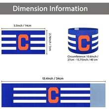 1pc Durable Football Captain Armband, Multi-Color Options, Elastic & Abrasion-Resistant, Adjustable Nylon Strap, 3-Stripe Letter C Armband - For Match & Training, Exclusive For Football Team Captain - Three-stripe C Armband - View 2