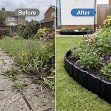 12 pièces Clôture de jardin à texture de fausse pierre, bordure de parterre de fleurs en plastique, séparation de décoration de cour extérieure, barrière de protection de pelouse et verdure, installation DIY facile, matériel de conception de paysage de jardin, décoration de cour pour les fêtes - Brun - 12 pièces - Voir 11
