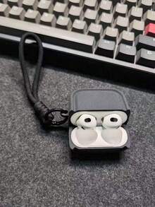 适用于 4/3 Pro/2 Pro/3 的哑光黑色软硅胶保护套，带腕带，防丢防震耳机套 - 黑色 - 查看 5