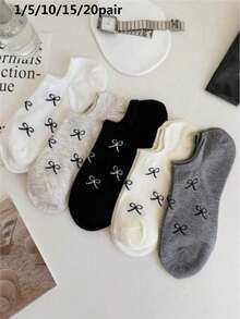 Women's Sweet Bow Minimalist Invisible Boat Socks - Multicolor - View 5