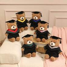 PhD Graduation Cap With Teddy Bear Ribbon | Creative PhD Graduation Souvenir, Plush Teddy Bear Doll, Dormitory Decoration Photo Prop, Graduation Season Gift For Teachers, Classmates, And Friends. - Multicolor - View 2
