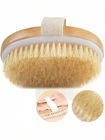 1 cọ tẩy tế bào chết toàn thân bằng lông tự nhiên, mềm mại, đạt chuẩn spa, dùng được cả khô và ướt, phù hợp cho cả nam và nữ, trang trí phòng tắm, mùa tựu trường.