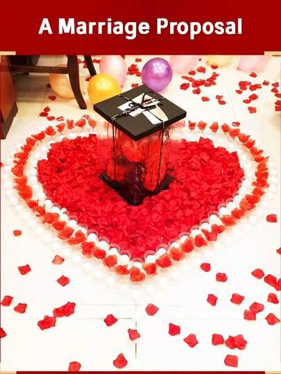 1000pcs Romantic Faux Fabric Rose Petals, Artificial Flower Petals For Wedding Proposal Valentine's Day Engagement Party Table Scattering, Holiday Celebration Bar Decor Supplies