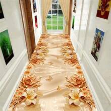 Open-1pc Love Rose Bow Pattern Long Rug Series, Multi-Color Background Indoor Entrance Mat, Bedroom Bedside Rug, Kitchen Rug, Soft Thickened Bathroom Rug, Sponge Rug, Cushioning And Anti-Slip, Washable Runner Rug For Hallway, Suitable For Corridor Entry, Living Room, Kitchen, Laundry Room, Bathroom - 3 - View 3