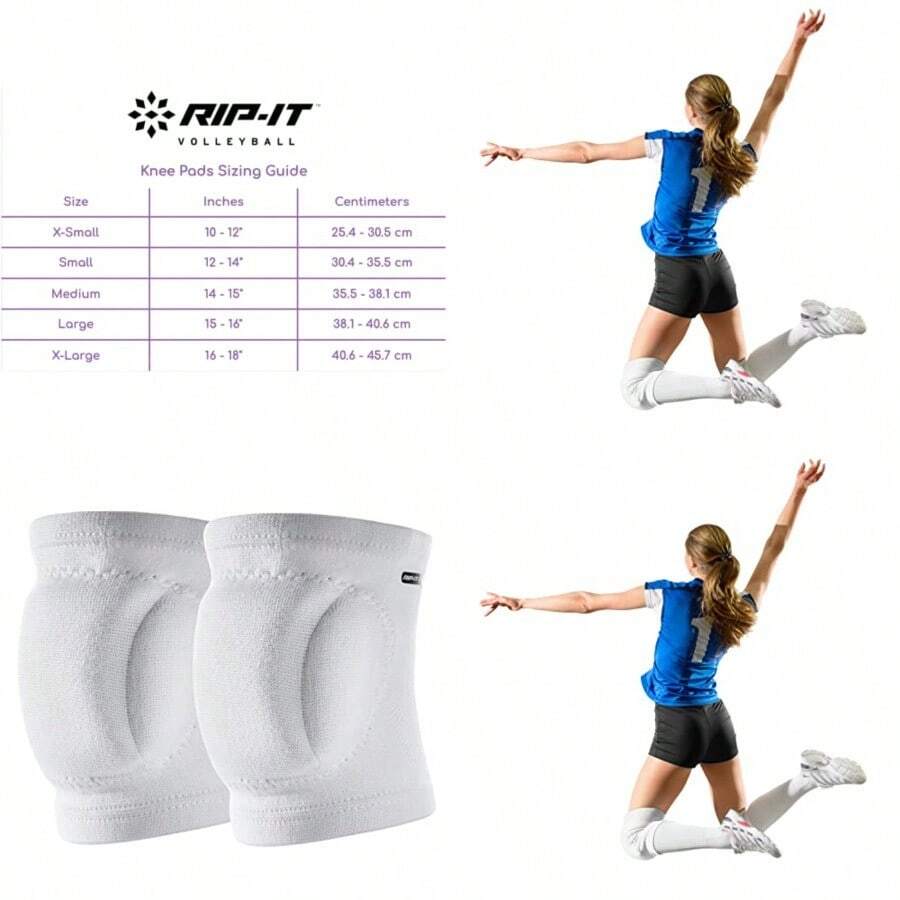 -IT Perfect Fit Volleyball Knee Pads White X-Large Lightweight Women's Sport Equipment - Blanco - Ver 1