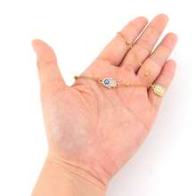 1 buah Kalung Rantai Manik-Manik Stainless Steel Emas Desain Tangan Hamsa Persegi Klasik Baru untuk Wanita - Yellow Gold - View 3