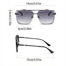 Men's European American Style Luxury Glasses Fashion Versatile Decorative Eyewear Photo Prop Daily Fashion Accessory Birthday Festival Perfect Gift - Gold Frame With Gradient Gray Lenses - View 4