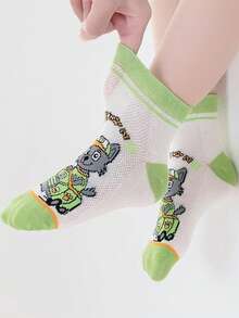1/5/10 Pairs Paw Patrol Kids Thin Mesh Cartoon Breathable Mid-Calf Socks, Suitable For Ages 2-14, Spring/Summer - Multicolor - View 12