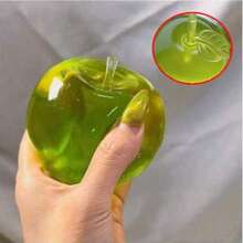1pc Soft Comfortable Slow Rebound Malt Pink Green Crystal Big Apple Plush Thin Sticky Outer Layer Moldable Creamy Texture Squeeze Toy Ball Minimalist Atmospheric For Christmas Desktop Decor Office Stress Relief Ideal Gift OXNN - 綠晶 - 查看 13