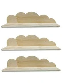 Cloud-Shaped Wooden Children's Storage Rack, Suitable For Storing Various Kids' Items In Living Room, Bedroom And Other Spaces - Multicolor - View 11