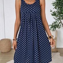 Women's Casual Polka Dot Print Short Dress, Summer - Multicolor - Ver 5