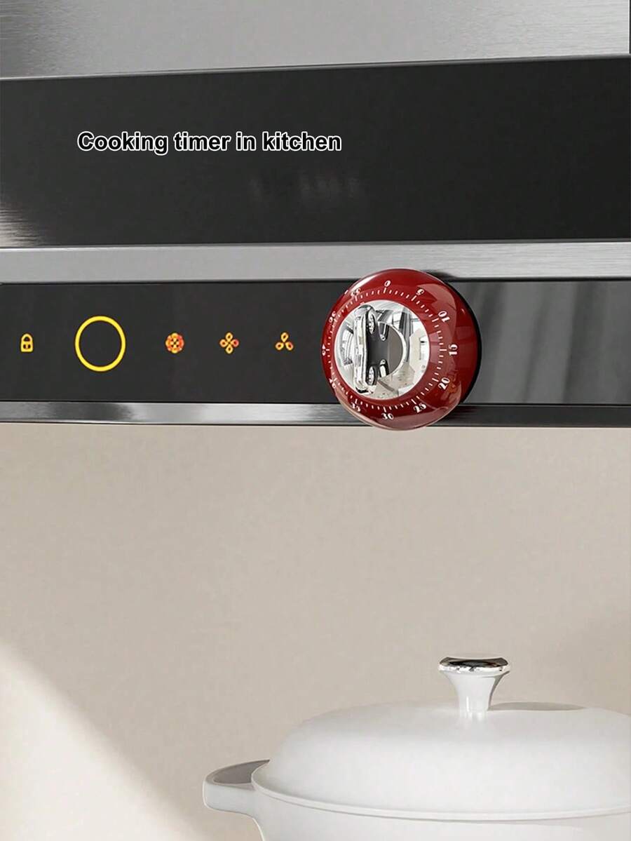 60 Minute Stainless Steel Kitchen Timer, Large Analog Clock, Magnetic Mount, Battery-Free, Loud Alarm, Cooking & Baking Timer, Ideal Gift For Busy Parents, Adults & Kids
