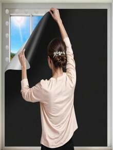 This Blackout Roller Shade Can Be Trimmed To Your Desired Size. It Comes With Hook And Loop Fasteners, Making It A Temporary Blackout Curtain. Suitable For Bedroom And Window Decoration Installation Without Drilling. - Sunshade Curtain - View 2