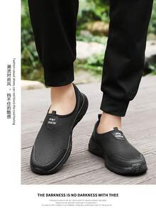 Men's Mesh Slip-On Loafers, Lightweight Breathable Walking Shoes For Spring And Summer - Black - View 4