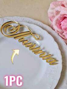 1/3/5 piezas Tarjetas de lugar de boda de lujo, etiqueta de espejo dorado, nombre cortado con láser, material acrílico, decoración de boda, ajuste de mesa, etiquetas de evento personalizadas, tarjetas de lugar de nombre acrílico personalizadas - Oro, Plata, Oro Rosa | Tarjetas de mesa cortadas con láser personalizadas adecuadas para bodas, fiestas de cumpleaños y diversos eventos - Multicolor - Ver 31