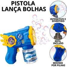 15 Estrelas Bubble Gun Toy For Kids, Colorful LED, Automatic, Fun Toy - Blue - View 6