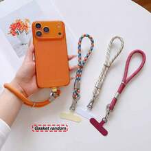 1 Set de Cordón ajustable de poliéster de alta gama con aluminio, Correa de muñeca autobloqueante giratoria, Cordón colgante de teléfono unisex corto con clip - Multicolor - Ver 1