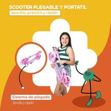 GUEVARA SPORTS Kinene| Scooter Patin del para Jovenes y Adultos, Patín del con Manubrio Ajustable, 2 Ruedas - Rosa - Ver 5