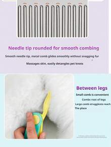 Multifunctional Pet Hair Brush, Convenient Foldable Pet Grooming Tool, Pet Deshedding Brush, Easy To Carry When Going Out, Pet Hair Detangling Brush, Cat Flea Brush, Lice Removal Grooming Comb - View 5