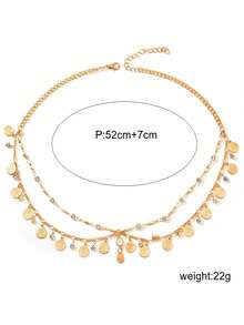 Fashion Coin Exaggerated Tassel Chain Headband Hair Accessory, Women's Metal Head Chain Hair Accessory, Suitable For Daily, Party, Gathering - Crystal Head Chain - View 3