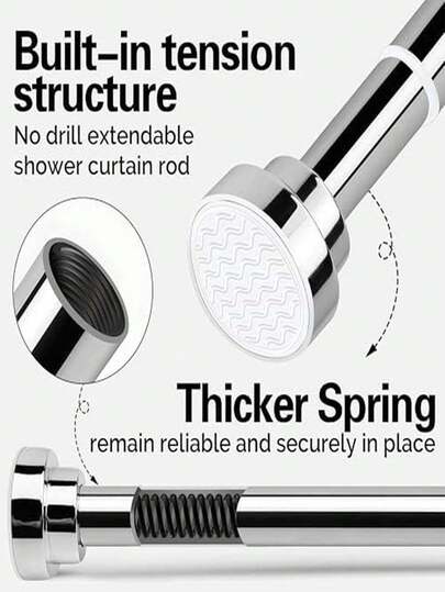 Barra de cortina de acero inoxidable extra larga muy popular, barra de cortina de ducha, barra de cortina, barra colgante de armario, barra retráctil, barra de secado de ropa, barra colgante, soporte, barra de almacenamiento de cocina, barra de cortina ajustable en longitud, barra extensible para gabinete de cocina, gabinete de baño y estante para zapatos, tendedero ajustable de acero inoxidable, barra de toalla de baño retráctil, tendedero de ropa, barra de cortina, barra colgante de gabinete, barra de cortina de ducha retráctil, barandilla de balcón, adecuada para cortinas, puertas y almacenamiento de dormitorio.