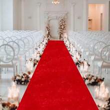 Wedding Celebration Red Carpet For Grand Openings, Thickened Non-Woven Fabric, Waterproof Red Large Carpet For Staircase Entrance - Red - View 17