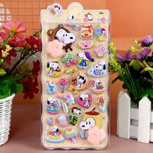 可爱3D贴纸，萌萌的花生漫画卡通泡沫贴纸，软捏泡泡贴纸，手工贴纸，笔记本水瓶贴纸，儿童奖励贴纸，派对礼品袋填充物 - 彩色 - 查看 5