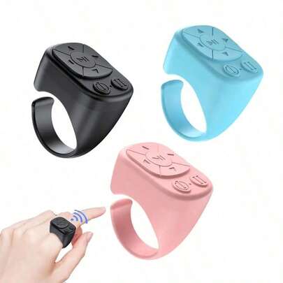 Pulsera inalámbrica de control remoto para selfie de smartphone, adecuada para control remoto Bluetooth de pasar páginas, rodillo de anillo, obturador de cámara, video corto y control remoto de música, accesorios para teléfonos móviles, dispositivo multifuncional de selfie Bluetooth, obturador de video, selfie, control remoto de anillo Bluetooth