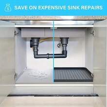 1pc Durable Under-Sink Mat - Waterproof Drip Tray Liner For Kitchen & Bathroom Cabinets, Easy-Clean Storage Solution - Multicolor - View 3