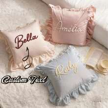 1 pieza Funda de almohada bordada con nombre personalizado, Funda de almohada de lujo con nombre en 3D, Regalo para el Día de la Madre, Día del Padre, Día del Maestro, se puede bordar con patrón de foto, regalo hecho a mano y reflexivo para familiares y amigos - Multicolor - Ver 10