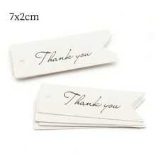 100TAG+20M String 7X2/4X2 Cm White Kraft Paper Handmade Hang Card - 7X2/4X2 cm White Kraft Paper Handmade Hang Card - View 8