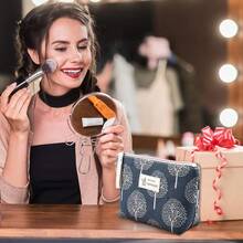 Túi đựng mỹ phẩm bằng vải bố, túi trang điểm nhỏ đa năng, túi đựng đồ vệ sinh cá nhân khi đi du lịch, túi trang điểm nữ có khóa kéo, túi sắp xếp đồ dùng, nhiều màu sắc, phong cách tự nhiên. - Nhiều màu - Xem 5