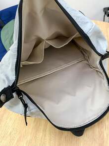 1 pieza Mochila de senderismo para hombre de gran capacidad, ligera, de nailon con bloqueo de color y cierre de cremallera, para actividades al aire libre y uso diario - Multicolor - Ver 4