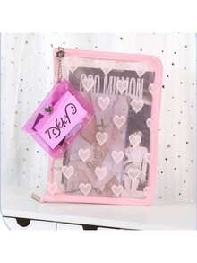 1 bộ bìa và giấy bên trong hình trái tim trong suốt cỡ A5, chất liệu PVC, có thể tùy chỉnh, dùng làm sổ kế hoạch, túi đựng ảnh, có thể dùng làm album ảnh, sổ tiết kiệm, sổ tay, đồ dùng văn phòng, đồ dùng học tập, sản phẩm độc quyền mùa tựu trường. - A5 - Xem 5