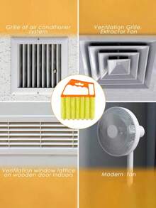 1 pieza Cepillo de limpieza de láminas de plástico, utilizado para limpiar el polvo en las ranuras de las láminas y las ranuras del aire acondicionado. Diseño de mango de plástico moderno, adecuado para limpiar ventanas de cocina, oficina, dormitorio, sala de estar y ranuras de electrodomésticos del hogar - Multicolor - Ver 5