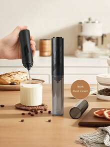 1pc Battery Operated Handheld Milk Frother, Stainless Steel Milk Whisk Suitable For Milk, Latte, Coffee, Hot Chocolate And Cappuccino - Multicolor - View 7